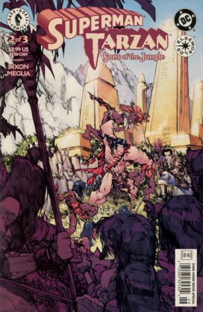 Superman/Tarzan: Sons of the Jungle 2 (Newsstand) published by Dark Horse with cover art by Dan Jackson