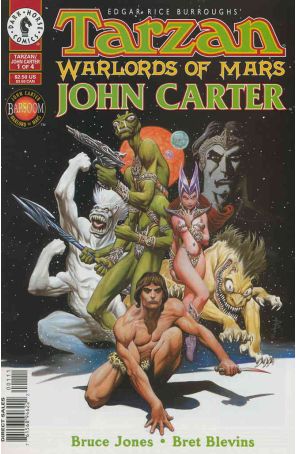 Tarzan/John Carter: Warlords of Mars 1 published by Dark Horse with cover art by Bret Blevins