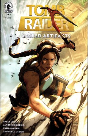 Tomb Raider: Sacred Artifacts 1 published by Dark Horse with cover art by Taurin Clarke