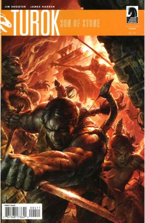 Turok, Son of Stone (3rd Series) 4 published by Dark Horse with cover art by Raymond Swanland