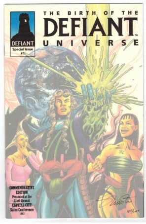 The Birth of the Defiant Universe 1B published by Defiant with cover art by David Lapham
