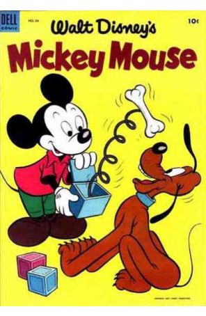 Mickey Mouse (Walt Disney's) 34 published by Dell with cover art by Dick Moores