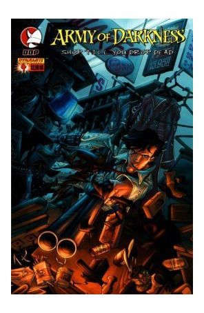 Army of Darkness: Shop Till You Drop Dead 4A published by Devil's Due with cover art by Sanford Greene