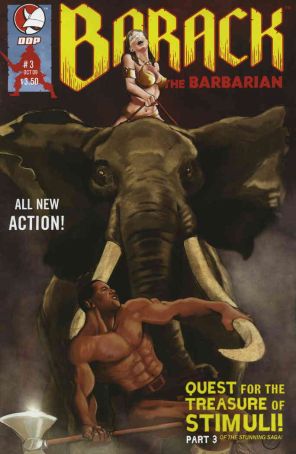 Barack The Barbarian: Quest For The Treasure Of Stimuli 3 published by Devil's Due with cover art by Joel Humberto Herrera