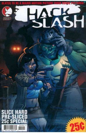 Hack/Slash: Slice Hard Ashcan 1 published by Devil's Due with cover art by Ryan Ottley and Ron Riley