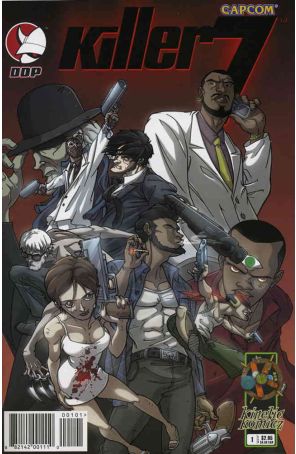 Killer 7 1A published by Devil's Due with cover art by Sanford Greene