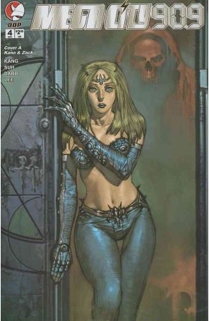Megacity909 4A published by Devil's Due with cover art by Kanno Kang and Zack Suh