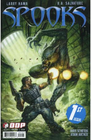 Spooks 1A published by Devil's Due with cover art by Greg Staples