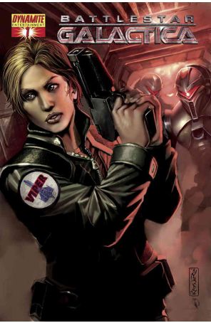 Battlestar Galactica (Dynamite) 1C published by Dynamite with cover art by Nigel Raynor