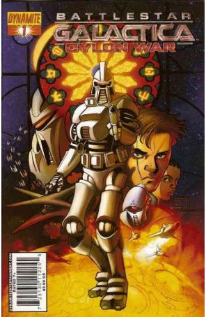 Battlestar Galactica: Cylon War 1B published by Dynamite with cover art by Nigel Raynor