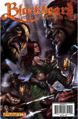 Blackbeard: Legend of the Pyrate King 3A published by Dynamite with cover art by Lucio Parrillo