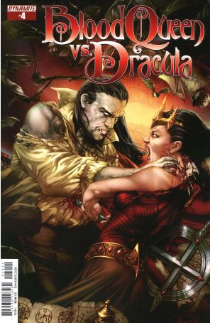 Blood Queen vs. Dracula 4A published by Dynamite with cover art by Jay Anacleto