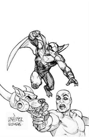 The Blue Falcon and Dynomutt 1N published by Dynamite with cover art by Joseph Michael Linsner