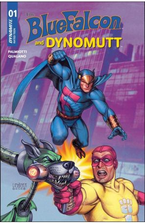 The Blue Falcon and Dynomutt 1S published by Dynamite with cover art by Joseph Michael Linsner