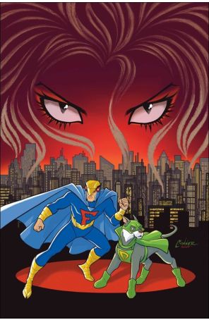 The Blue Falcon and Dynomutt 1T published by Dynamite with cover art by Amanda Conner