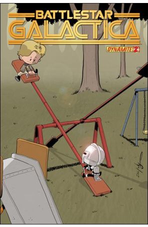 Classic Battlestar Galactica (Vol. 2) 2B published by Dynamite with cover art by Chris Eliopoulos