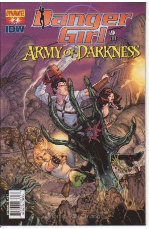 Danger Girl and the Army of Darkness 2C published by Dynamite with cover art by Nick Bradshaw