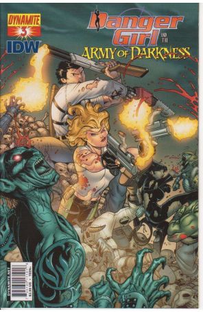 Danger Girl and the Army of Darkness 3B published by Dynamite with cover art by Nick Bradshaw
