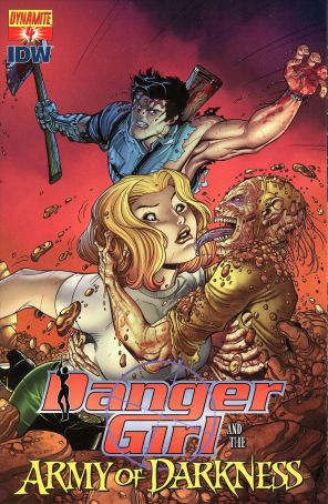 Danger Girl and the Army of Darkness 4B published by Dynamite with cover art by Nick Bradshaw