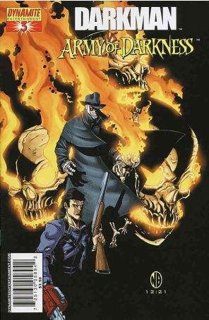 Darkman vs. the Army of Darkness 3B published by Dynamite with cover art by Nick Bradshaw