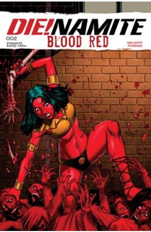 Die!Namite Blood Red 2A published by Dynamite with cover art by E.J. Su