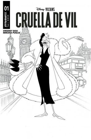 Disney Villains: Cruella de Vil 1M published by Dynamite with cover art by Joshua Middleton