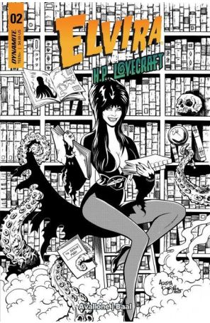 Elvira Meets H.P. Lovecraft 2J published by Dynamite with cover art by Dave Acosta