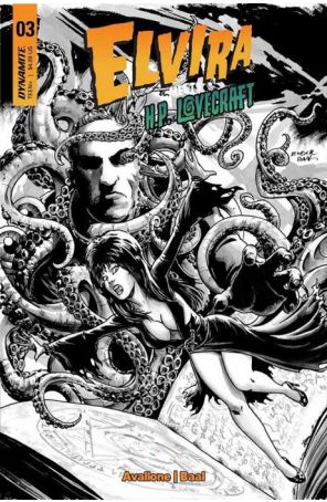 Elvira Meets H.P. Lovecraft 3I published by Dynamite with cover art by Kewber Baal