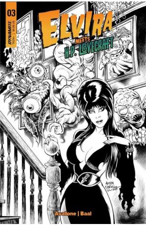 Elvira Meets H.P. Lovecraft 3J published by Dynamite with cover art by Kewber Baal