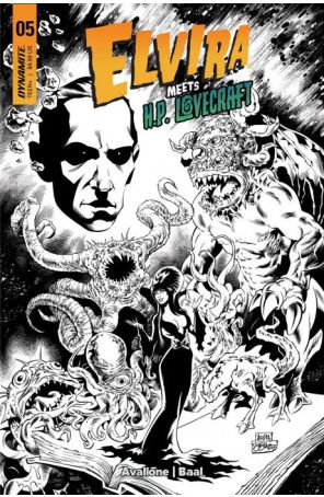Elvira Meets H.P. Lovecraft 5J published by Dynamite with cover art by Dave Acosta