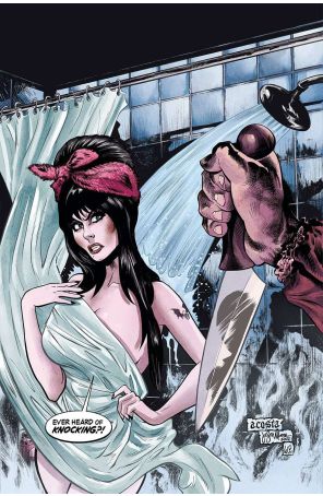 Elvira in Horrorland 1K published by Dynamite with cover art by Dave Acosta