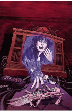 Elvira in Horrorland 5H published by Dynamite with cover art by Silvia Califano