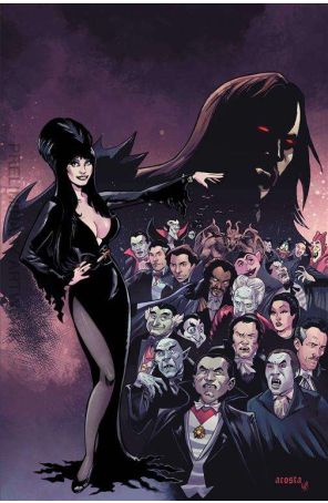 Elvira in Monsterland 1K published by Dynamite with cover art by Dave Acosta