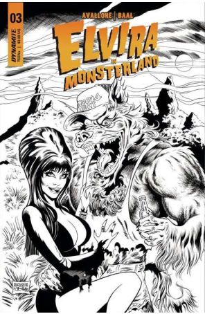 Elvira in Monsterland 3K published by Dynamite with cover art by Dave Acosta