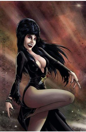Elvira in Monsterland 4H published by Dynamite with cover art by Kewber Baal