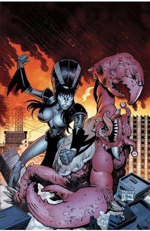 Elvira in Monsterland 4I published by Dynamite with cover art by Dave Acosta