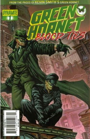 Green Hornet: Blood Ties 1 published by Dynamite with cover art by Johnny Desjardins