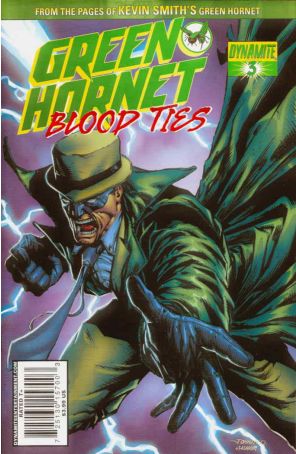 Green Hornet: Blood Ties 3 published by Dynamite with cover art by Johnny Desjardins