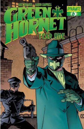 Green Hornet: Year One 6A published by Dynamite with cover art by John Cassaday