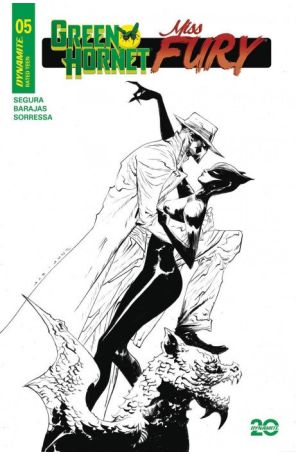 Green Hornet/Miss Fury 5E published by Dynamite with cover art by Jae Lee