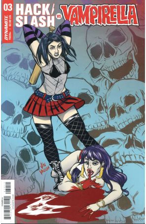 Hack/Slash vs. Vampirella 3A published by Dynamite with cover art by Jen Vaughn