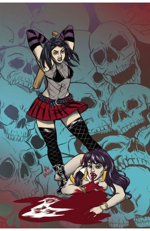 Hack/Slash vs. Vampirella 3C published by Dynamite with cover art by Jen Vaughn