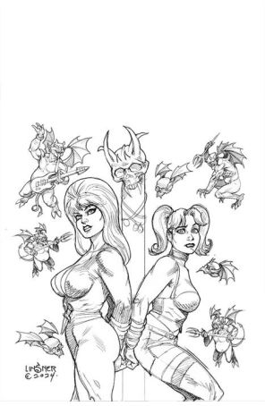 Harley Quinn X Elvira 2U published by Dynamite with cover art by Joseph Michael Linsner