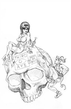 Harley Quinn X Elvira 6N published by Dynamite with cover art by Joseph Michael Linsner