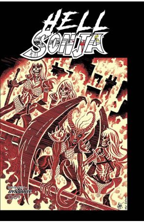 Hell Sonja 1P published by Dynamite with cover art by Ken Haeser