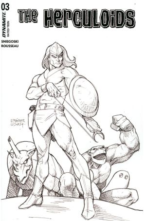 Herculoids 3J published by Dynamite with cover art by Joseph Michael Linsner