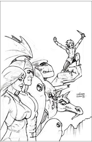 Herculoids 4I published by Dynamite with cover art by Joseph Michael Linsner