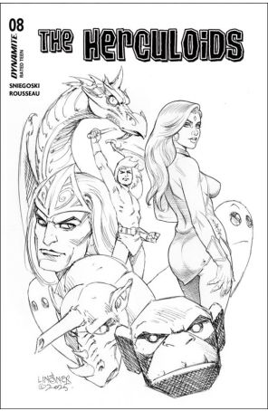 Herculoids 8E published by Dynamite with cover art by Joseph Michael Linsner