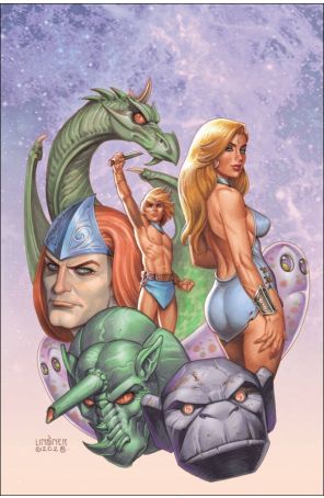 Herculoids 8I published by Dynamite with cover art by Joseph Michael Linsner