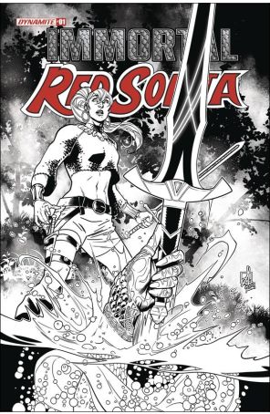 Immortal Red Sonja 1G published by Dynamite with cover art by Sean Izaakse